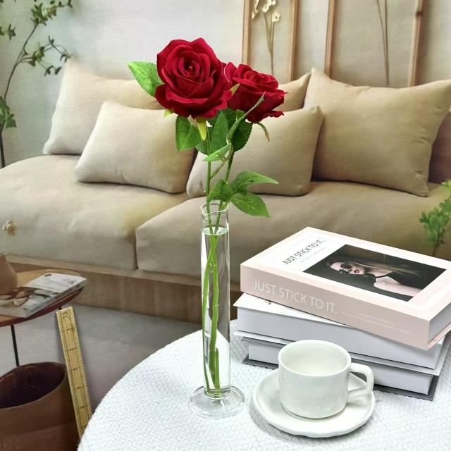 简约细长一支试管玻璃花瓶客厅装饰品高级感轻奢风水培鲜花桌面