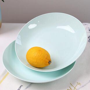 盘子盘子家用中式餐具创意景德镇陶瓷盘子青瓷汤盘菜碟子深盘餐盘