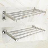 不锈钢免打孔单层置物架可放置路由器盆栽毛巾浴巾脸盆壁挂多用架