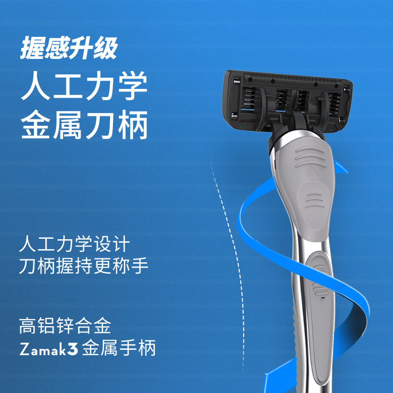 英吉利净速剃须刀2022新款刀架男士刮胡刀手动五层刀片刀头送泡沫