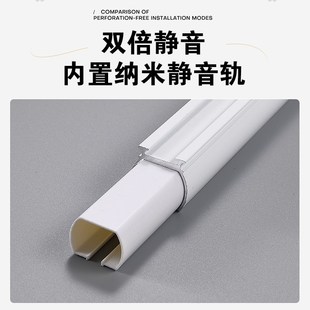 侧装 窗帘轨道滑道方轨直轨单双轨加厚静音顶装 滑轨导轨路轨滑轮杆