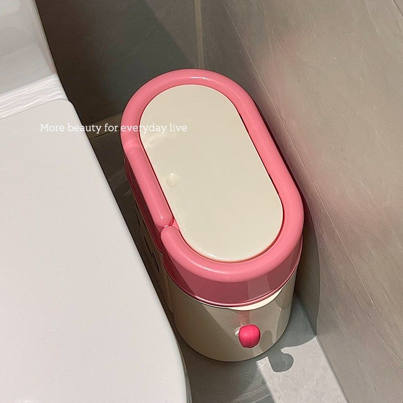 高颜值夹缝垃圾桶带盖厕所卫生间专用家用2024新款厨房纸桶极窄缝