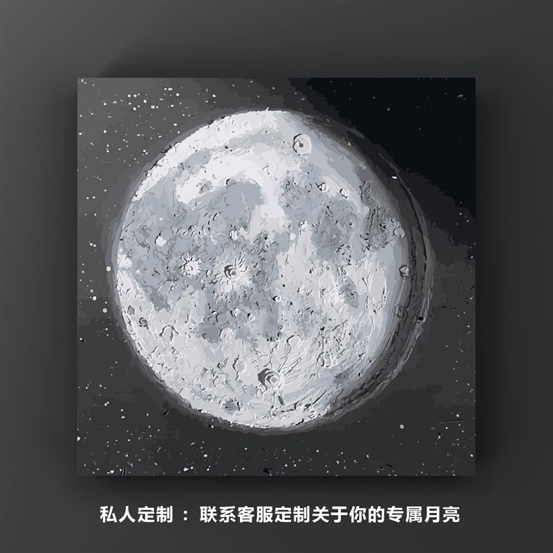 出生那天的月亮moon数字油画diy定制手工创意礼物丙烯填色装饰画图片