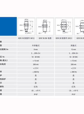 堡盟接近开 关IGYX 08P17B3 12P17B3 18P17B3 30P17B3/L S35L S14