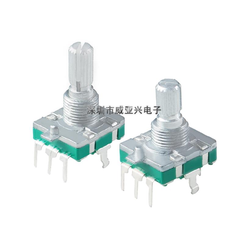 EC16旋转编码带开关数字编码器电位器五脚15MM 20MM梅花柄半轴D轴