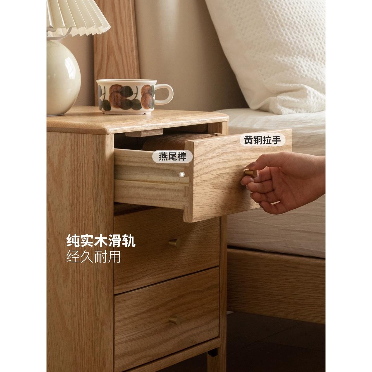工厂直销实木床头柜现代简约床边柜北欧抽屉收纳柜橡木家俱