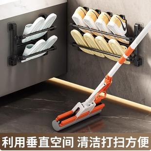 架子 收纳挂墙浴室拖鞋 门后鞋 架免打孔防盗门口家用简易折叠壁挂式