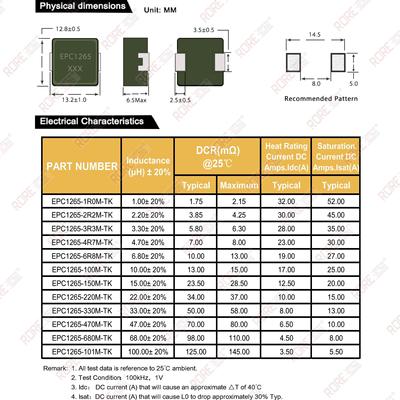 汇磁功率电感EPC一体成型0650/1040/1050/1265/1770羰基粉大电流