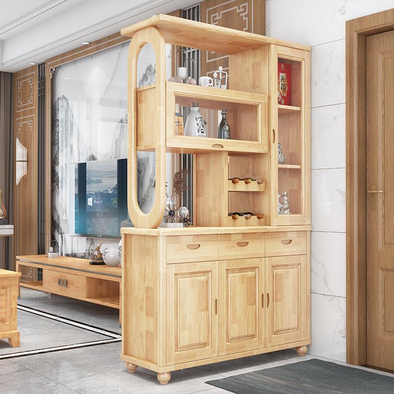 客厅隔断柜玄关鞋柜中式双面实木酒柜靠墙酒架进门间厅柜屏风入户