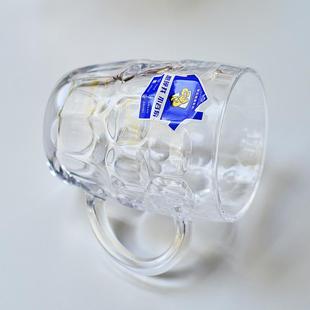 钢化玻璃杯子防摔加厚耐热高温茶杯带把手柄家用待客水杯扎啤酒杯