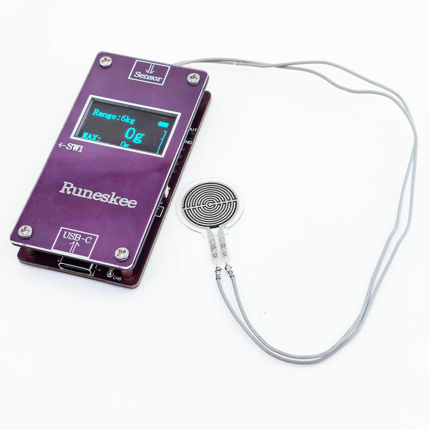 薄膜压力传感器显示器 USB充电 柔性电阻式压力数显模块