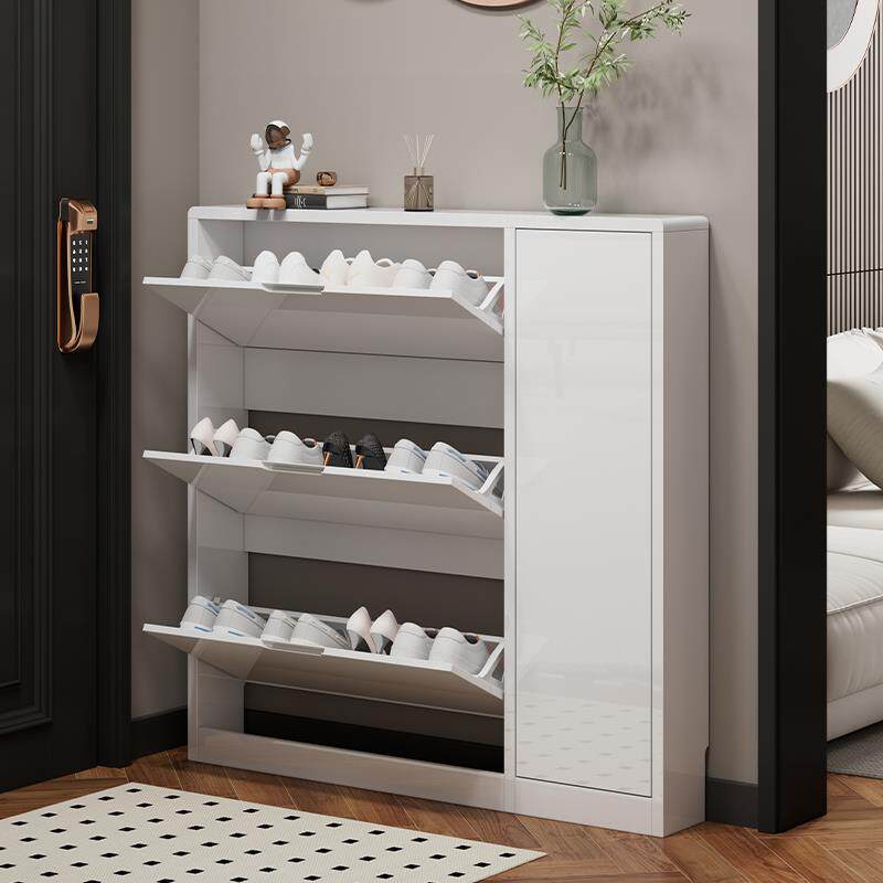 鞋柜超薄翻斗家用入户门口窄玄关门厅17cm白色大容量烤漆架省收纳