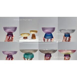 floral有花 孤品 北欧极简喷色玻璃果盘餐具乔迁结婚家居创意礼物