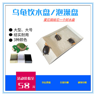 乌龟陆龟饮水盆泡澡盆喂食盆大号黄缘蜥蜴爬宠食盘喂水盘半水龟用