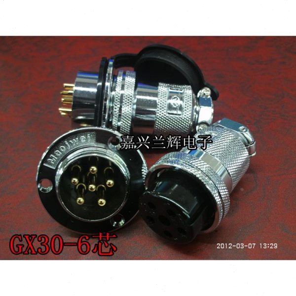 【重强】30M GX30-6P  6芯 航空插头 30MM 连接器 插座 30M