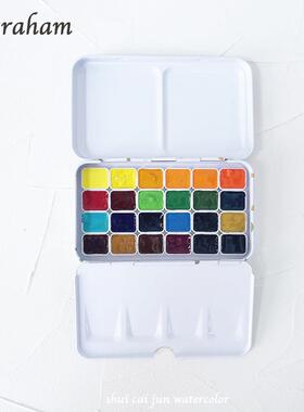 M.Graham格雷姆MG70色24色分装固体高级水彩颜料套装铁盒1ml2ml