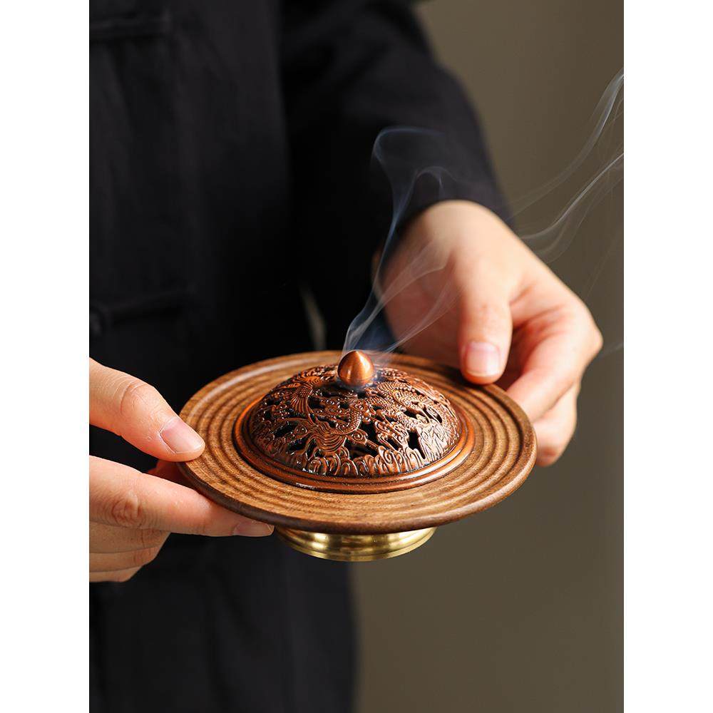 胡桃木香炉家用室内熏香中式沉香实木带盖茶道香炉香熏炉创意摆件,餐饮具,茶道/香炉,淘宝优惠券,粉丝福利购,淘宝优惠卷