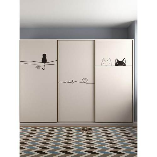 2025新款卡通衣柜贴纸卧室翻新美化自粘壁纸贴画加厚自粘防水墙贴