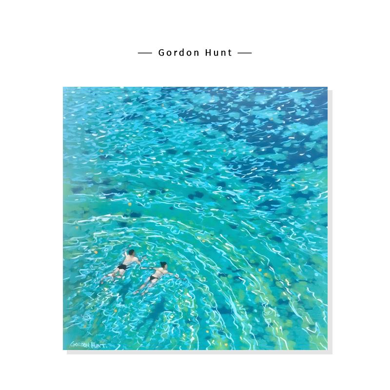 【Gordon Hunt】海洋风景插画 划蓝色系治愈游泳复刻艺术装饰挂画