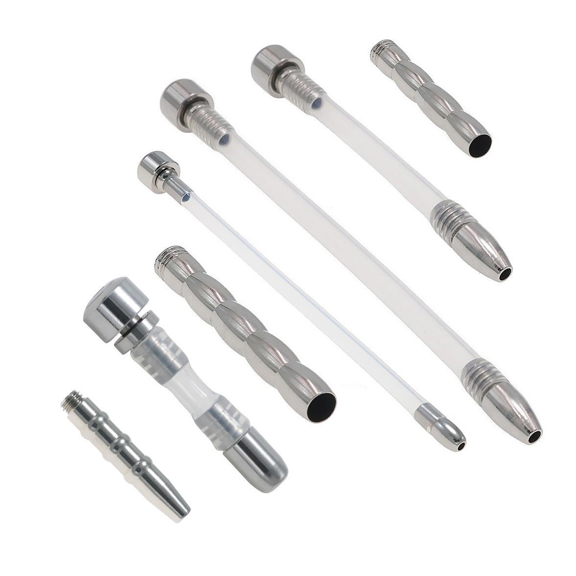 不锈钢平板锁导尿管贞操配件长硅胶软管男士空心马眼棒