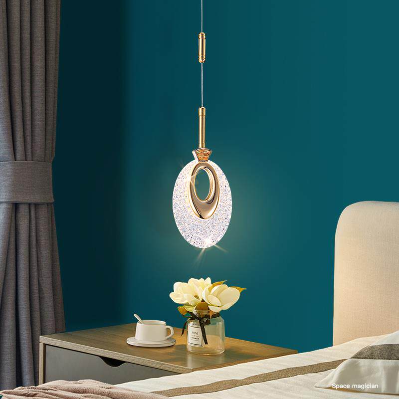 床头吊灯现代简约轻奢主卧室网红创意设计师款小吊线灯自由升降