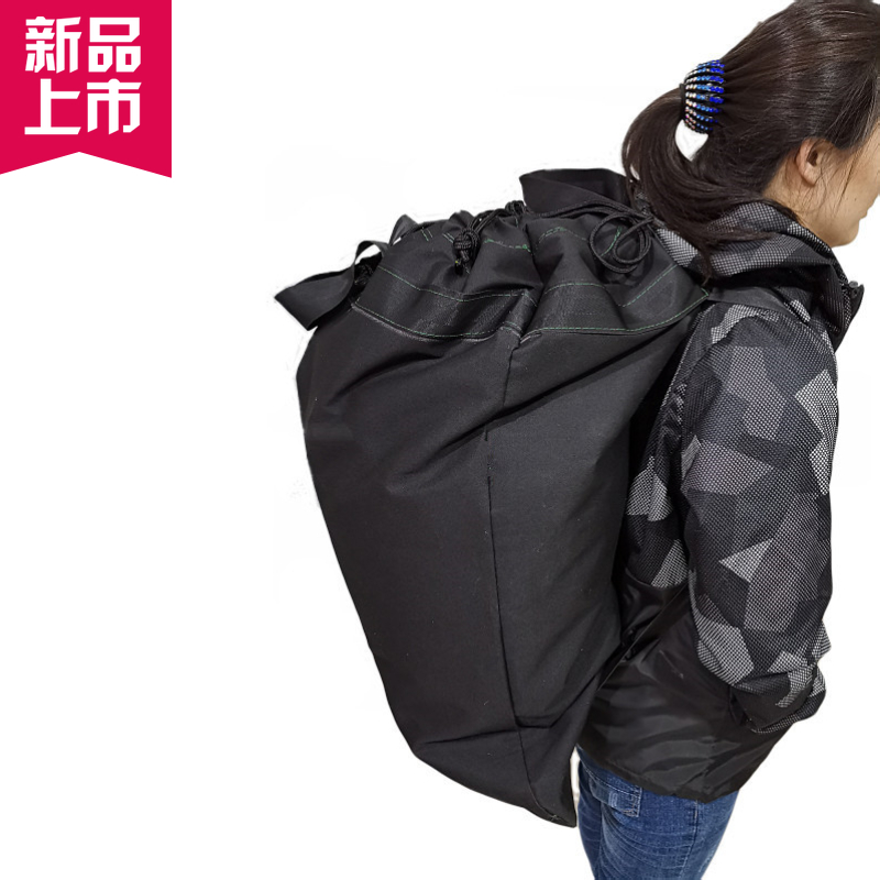 双肩揹包加厚帆布大袋子搬家旅行外出打包袋收纳袋双抽.绳束口手