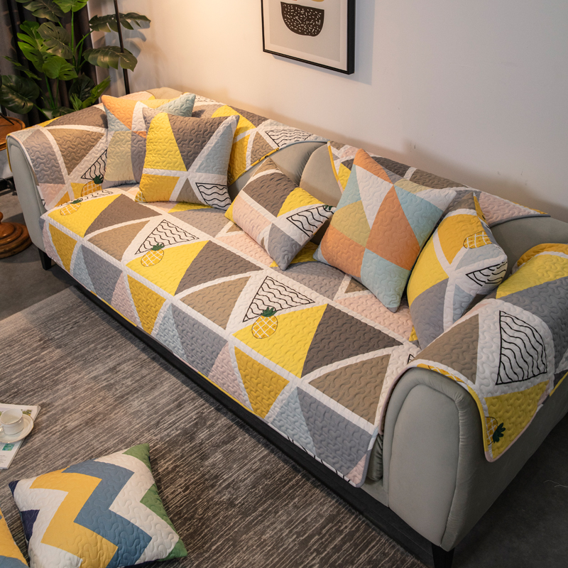 沙发垫冬款全棉四季通用防滑现代简约皮坐垫子套罩2U021新款盖巾