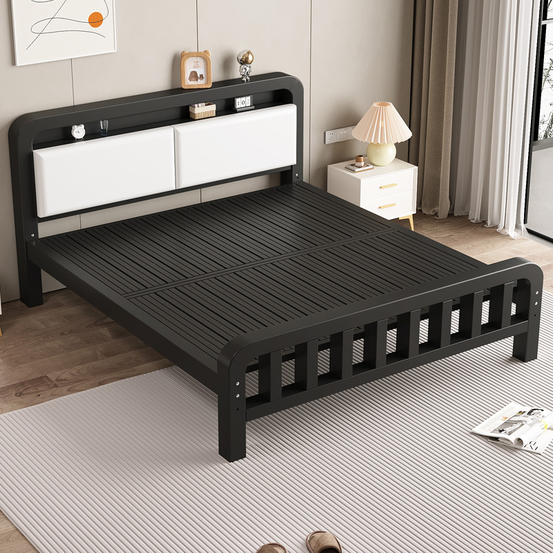 铁艺床双人家用加粗加厚1.5m出租房简约宿舍钢架床1米2单人铁架床