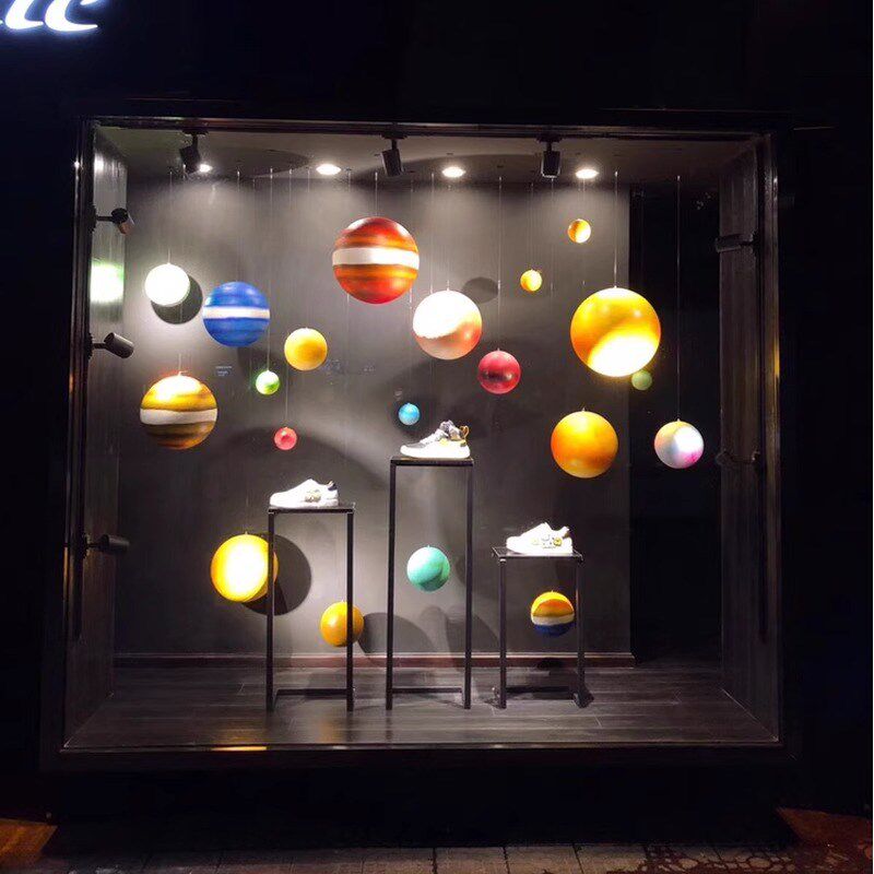 橱窗装饰星空球吊饰商场DP点布置九大行星挂饰婚庆舞台道具泡沫球,节庆用品/礼品,装扮布置套餐,淘宝优惠券,粉丝福利购,淘宝优惠卷