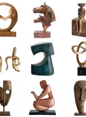 高端办公室客厅进口工艺品摆件抽象家居饰品电视柜样板房软装饰品