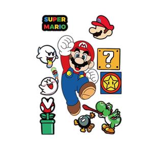 马里奥墙面玩具贴超级玛丽画儿童区房间布置男孩卧室装 饰互动背景