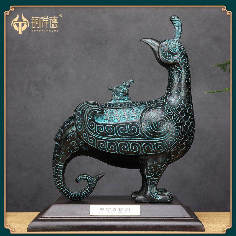 仿古青铜器摆件 山西晋侯鸟尊酒器礼器文玩古玩铜工艺品厂家直销,家居饰品,装饰摆件,淘宝优惠券,粉丝福利购,淘宝优惠卷