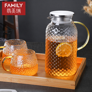 玻璃壶凉水壶大容量家用高硼硅玻璃耐高温防爆凉白开水冷水壶套装