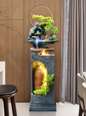 喷泉水景现代流水玄关落地摆件家居阳台客厅循环水室内装饰品大型