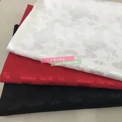 卷云纹四合杂宝云纹提花绸顺褶裙马面裙比甲汉服袄裙布面料新款