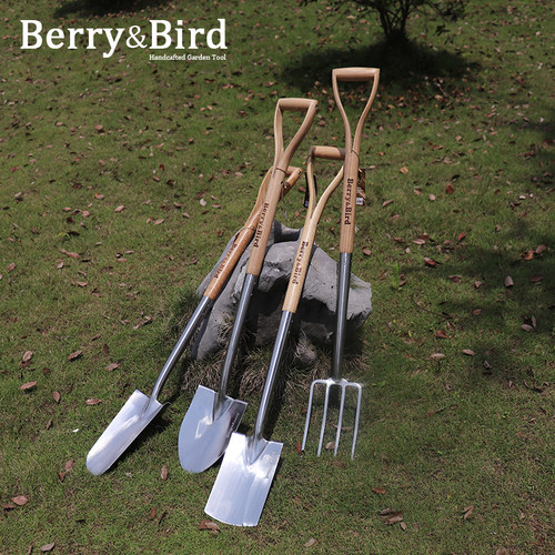 不锈钢大铲子叉子bb铲子移苗器挖土种花种绿植铁锹Berry&Bird