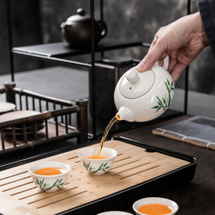 整套家用客厅办公室泡茶陶瓷盖碗茶壶茶杯 德化白瓷功夫茶具套装