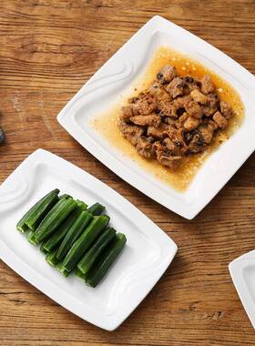 白色陶瓷长方形盘子 饭店创意家用菜盘盘寿司盘商用餐厅酒店餐具