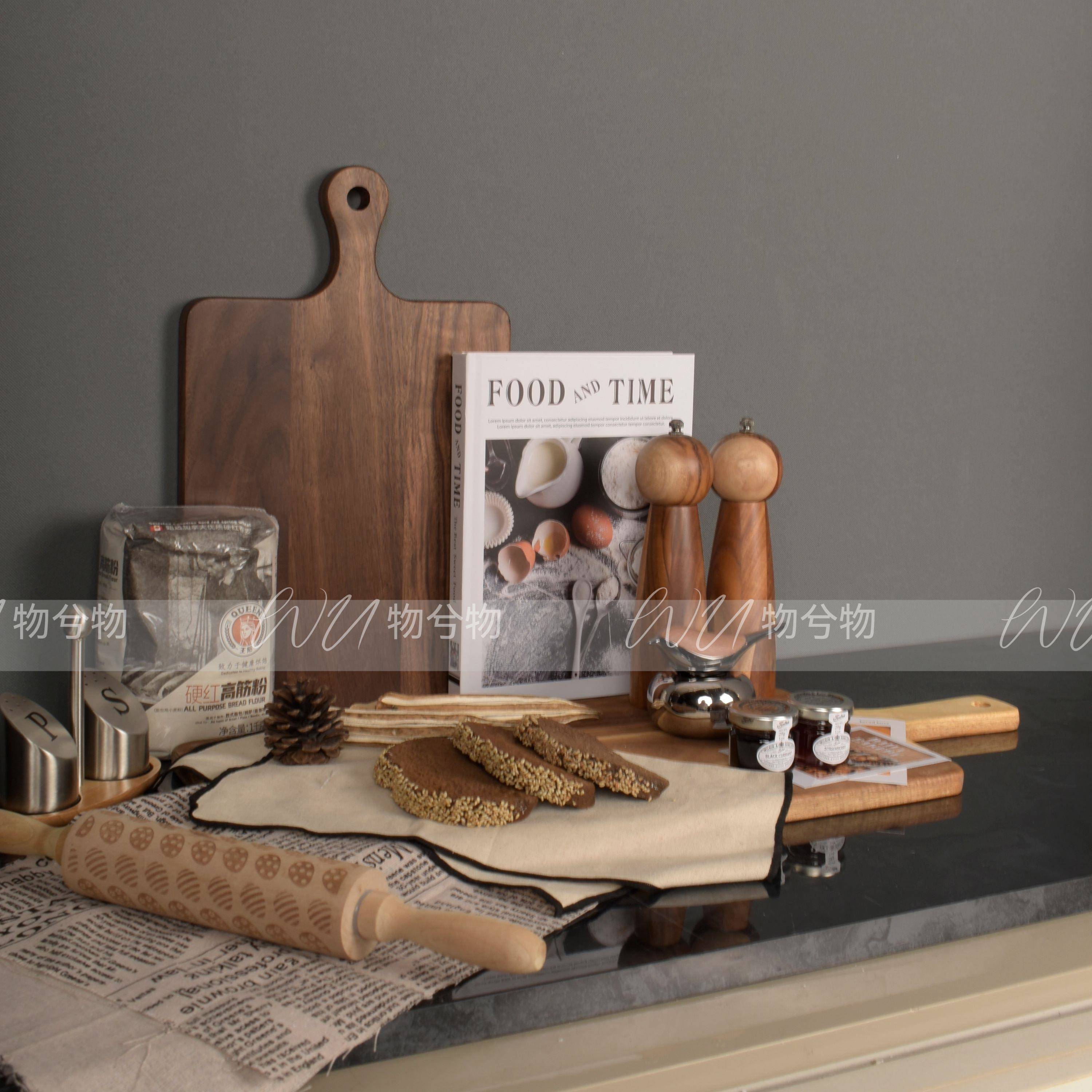 WU物兮物 中古风老钱风样板间厨房烘焙主题软装搭配托盘饰品摆件