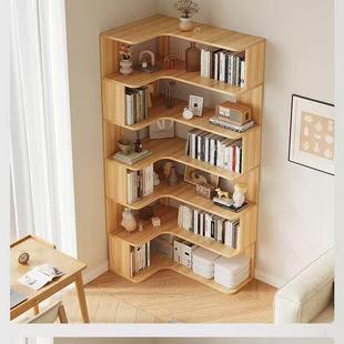 转角书架转角书柜家用儿童落地置物架学生简易多层储物拐角收纳柜