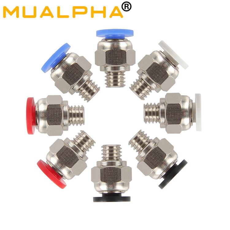3d打印机进料管接头pc4m6贯穿气动接头特氟龙管PC4-01M10直通配件