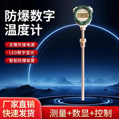 防爆就地温度显示仪高精度双金属数显温度计防水型不锈钢工业仪表