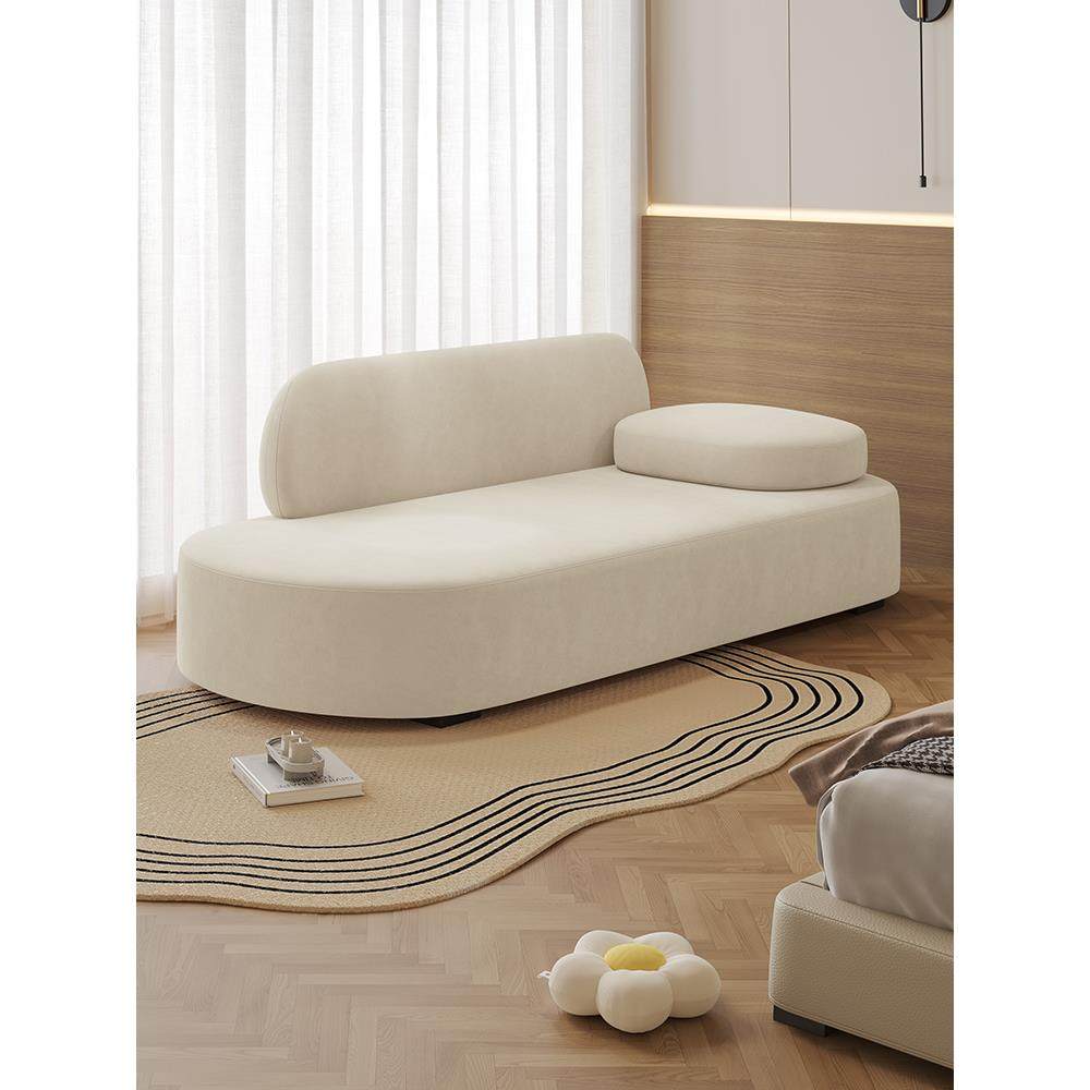 政府补贴琦涵奶油风绒布单人贵妃躺椅沙发客厅简约酒店民宿贵妃榻