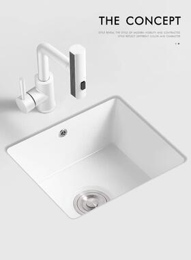 卫生间台下盆陶瓷方形洗手盆小尺寸家用下水大口径洗脸池白色单盆