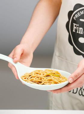 韩国Boki吃播同款大勺子白色网红餐具韩式手持碟有柄手拿接盘子子