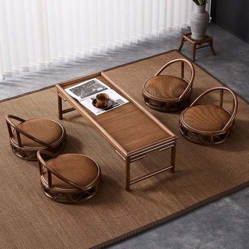 榻榻米茶几禅意实木矮桌炕几阳台茶桌组合飘窗小桌子日式炕桌竹