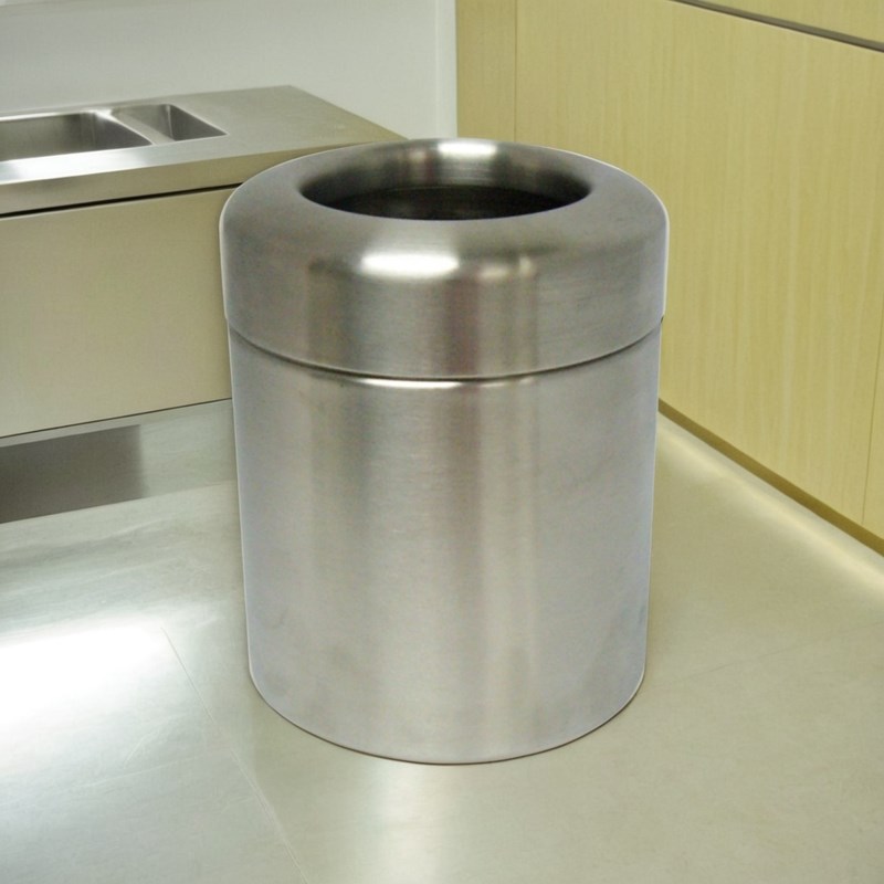 厂家直销 304不锈钢垃圾桶 卫生桶 桌上梳妆台用废纸篓 圆孔 磨砂