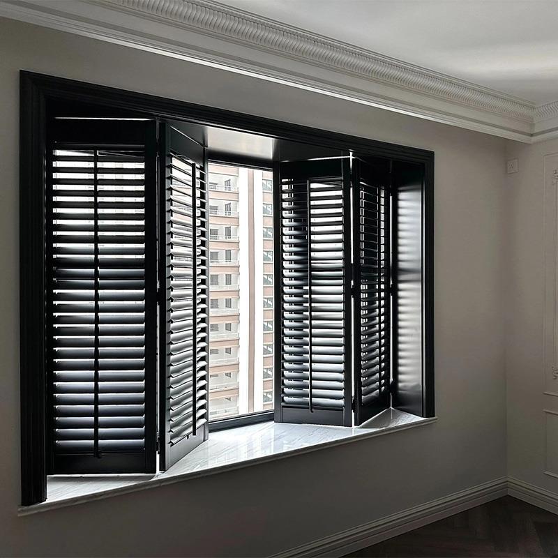 百叶窗帘实木透气窗定制客厅书房卫生间卧室推拉百叶门上下折叠窗