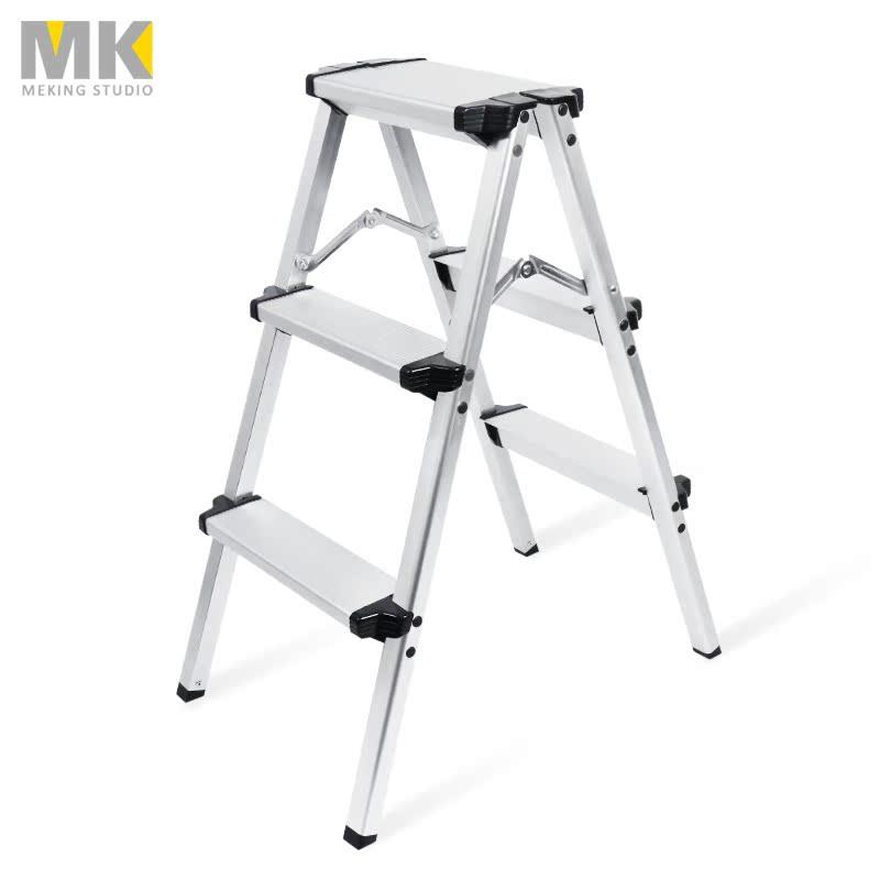 铝合金摄影梯子 折叠人字梯 家用梯子三层 加粗加宽 室内工具梯