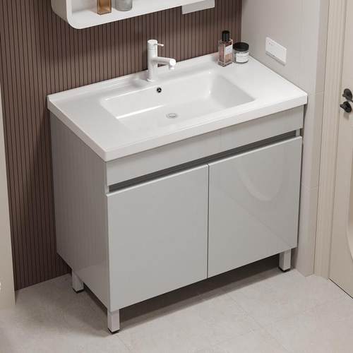 2025新款浴室柜陶瓷一体盆蜂窝铝合金卫生间洗漱台落地式洗手阳台